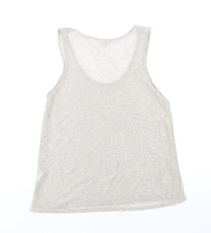 Womens UK Size 8 River Island Gold Basic Tank