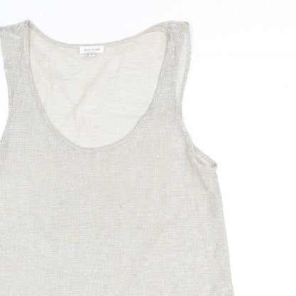 Womens UK Size 8 River Island Gold Basic Tank