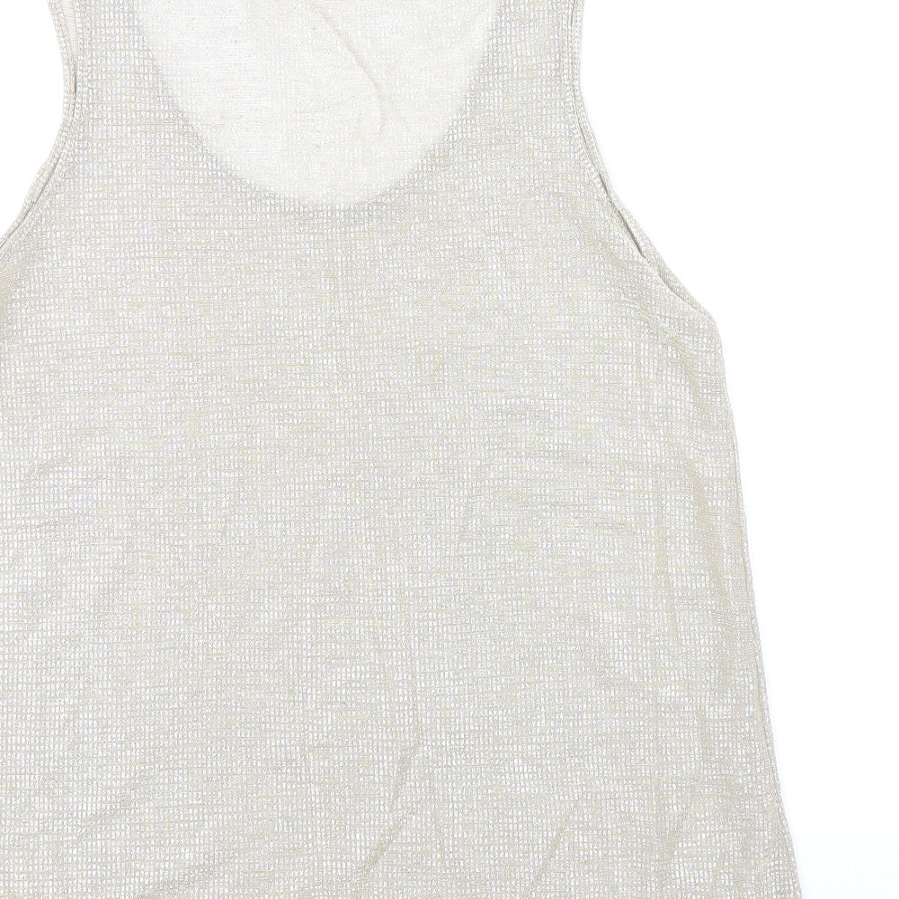 Womens UK Size 8 River Island Gold Basic Tank