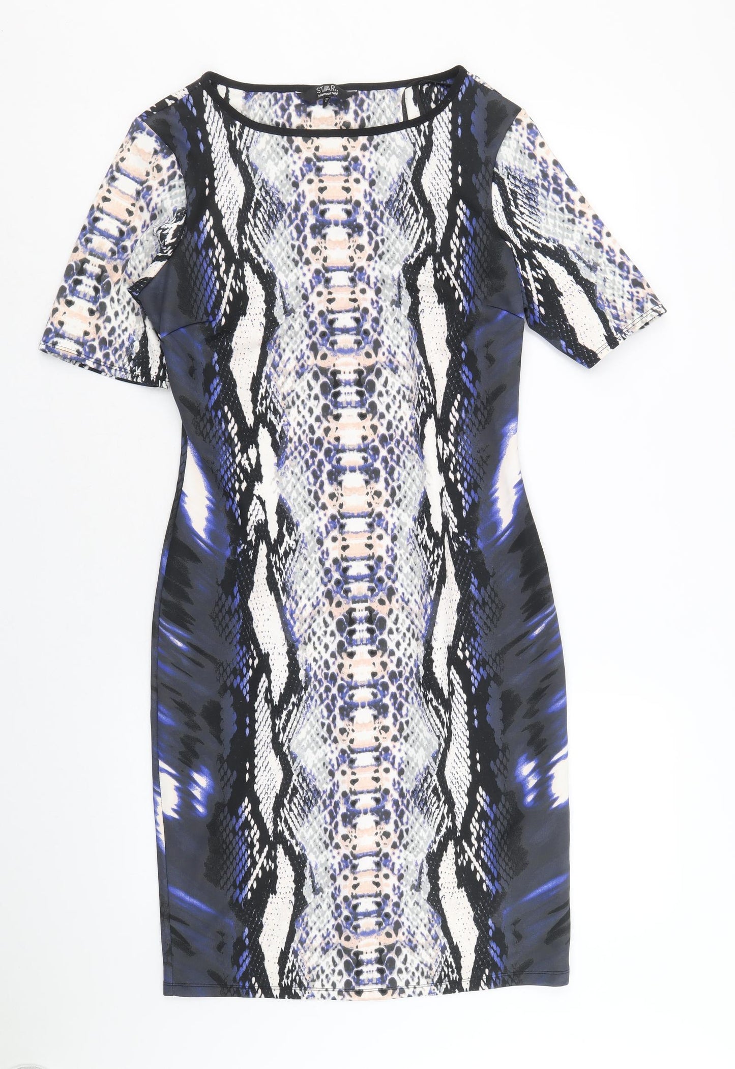Julien Macdonald Womens Multicoloured Geometric Polyester A-Line Size 12 Round Neck Pullover