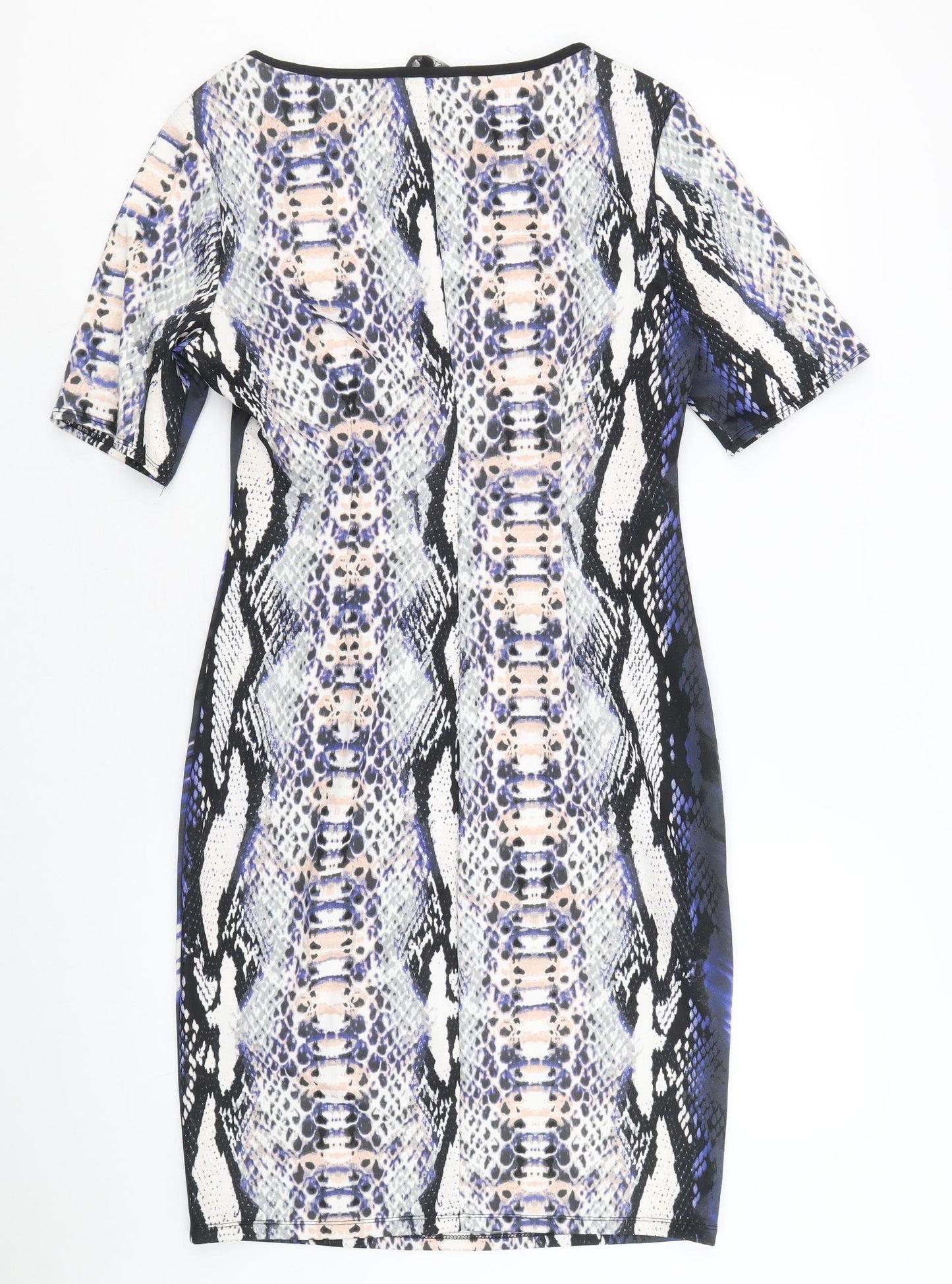 Julien Macdonald Womens Multicoloured Geometric Polyester A-Line Size 12 Round Neck Pullover