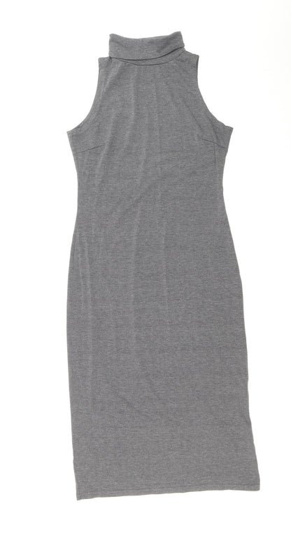 True Decadence Womens Grey Polyester Bodycon Size 8 Roll Neck Pullover
