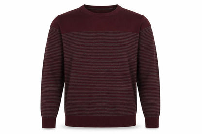 Cedarwood State Mens Red Round Neck Striped Acrylic Pullover Jumper Size L Long Sleeve