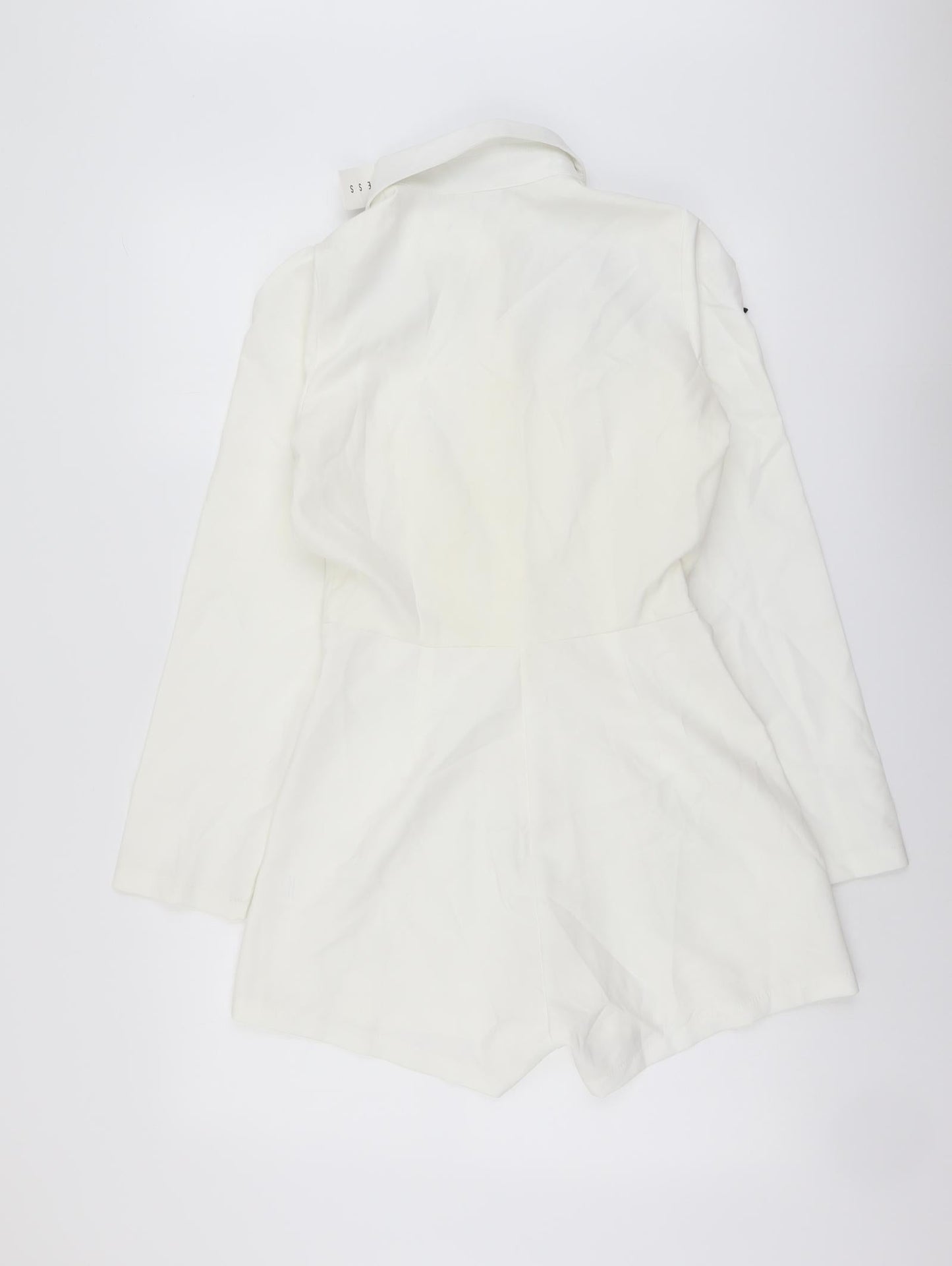 Lioness Womens Ivory Polyester Playsuit One-Piece Size S Button - Pussy Bow Neck