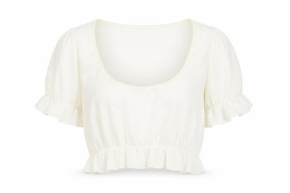 Womens UK Size 4 PRETTYLITTLETHING Ivory Cropped Blouse