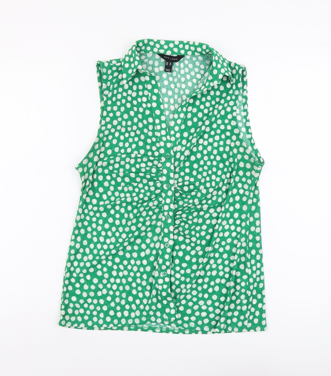Womens UK Size 12 New Look Green Basic Button-Up