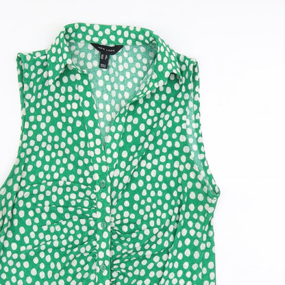 Womens UK Size 12 New Look Green Basic Button-Up