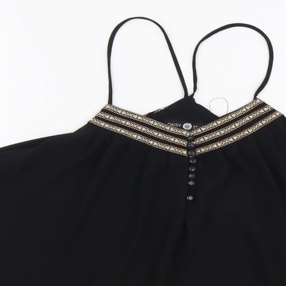 Womens UK Size L Daisy Street Black Basic Blouse
