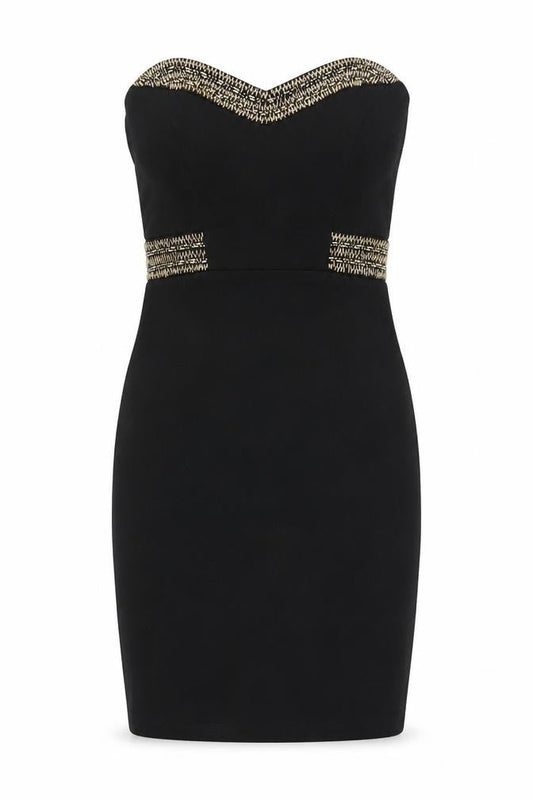 TFNC London Womens Black Viscose Bodycon Size XS Sweetheart Zip