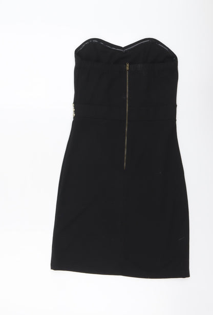 TFNC London Womens Black Viscose Bodycon Size XS Sweetheart Zip