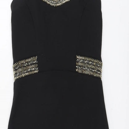 TFNC London Womens Black Viscose Bodycon Size XS Sweetheart Zip