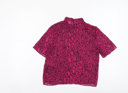Womens UK Size 4 H&M Pink Cropped T-Shirt