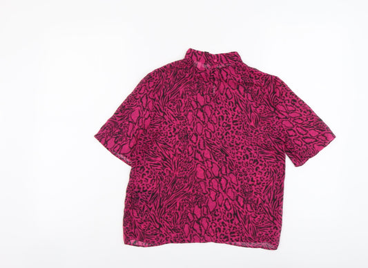Womens UK Size 4 H&M Pink Cropped T-Shirt
