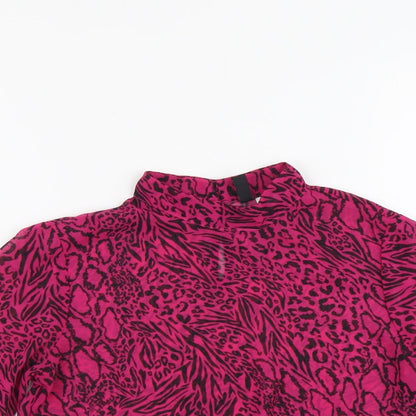 Womens UK Size 4 H&M Pink Cropped T-Shirt