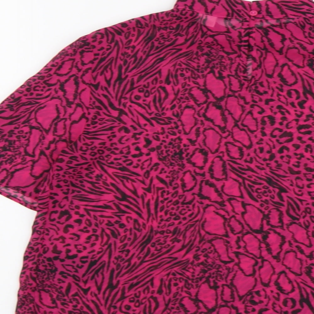 Womens UK Size 4 H&M Pink Cropped T-Shirt