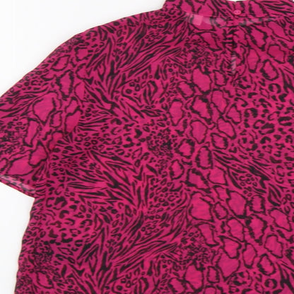 Womens UK Size 4 H&M Pink Cropped T-Shirt