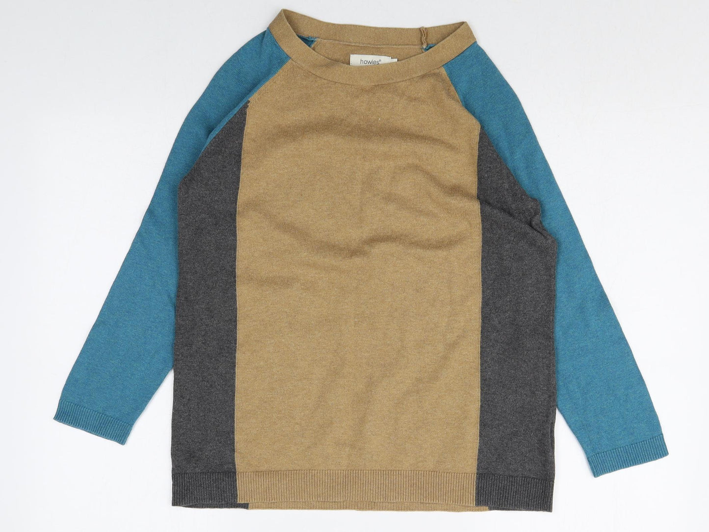 Howies Womens Multicoloured Round Neck Cotton Pullover Jumper Size S - Coulorblock