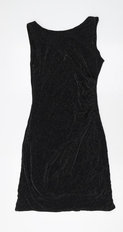Wallis Womens Black Nylon A-Line Size 12 Round Neck Pullover