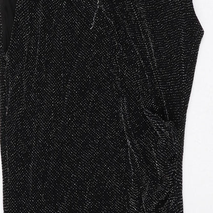 Wallis Womens Black Nylon A-Line Size 12 Round Neck Pullover
