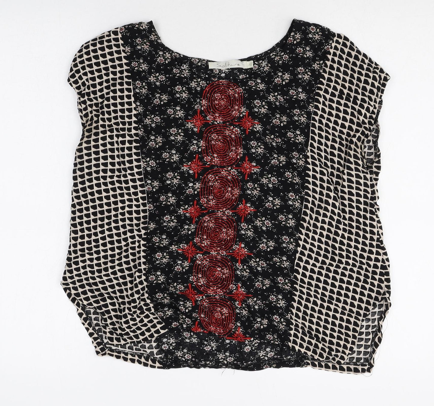 Womens UK Size L Solitaire Multicoloured Basic Blouse