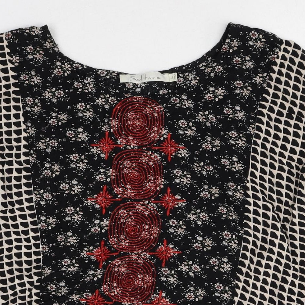 Womens UK Size L Solitaire Multicoloured Basic Blouse