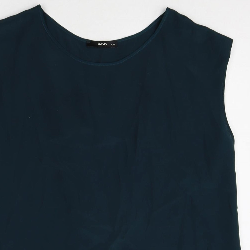Womens UK Size 14 Oasis Green Basic Tank