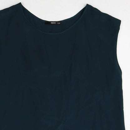 Womens UK Size 14 Oasis Green Basic Tank