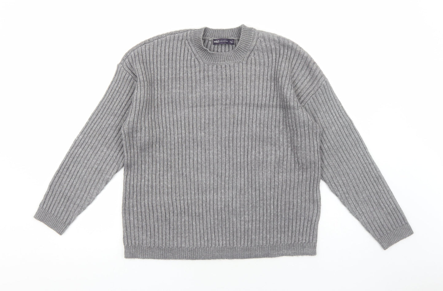 Womens UK Size L Marks and Spencer Grey Pullover Jumper