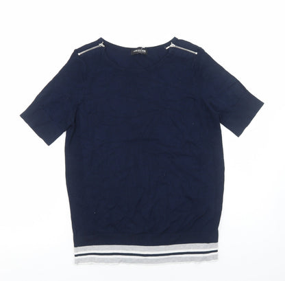 Womens UK Size M Debenhams Blue Basic T-Shirt