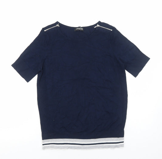 Womens UK Size M Debenhams Blue Basic T-Shirt