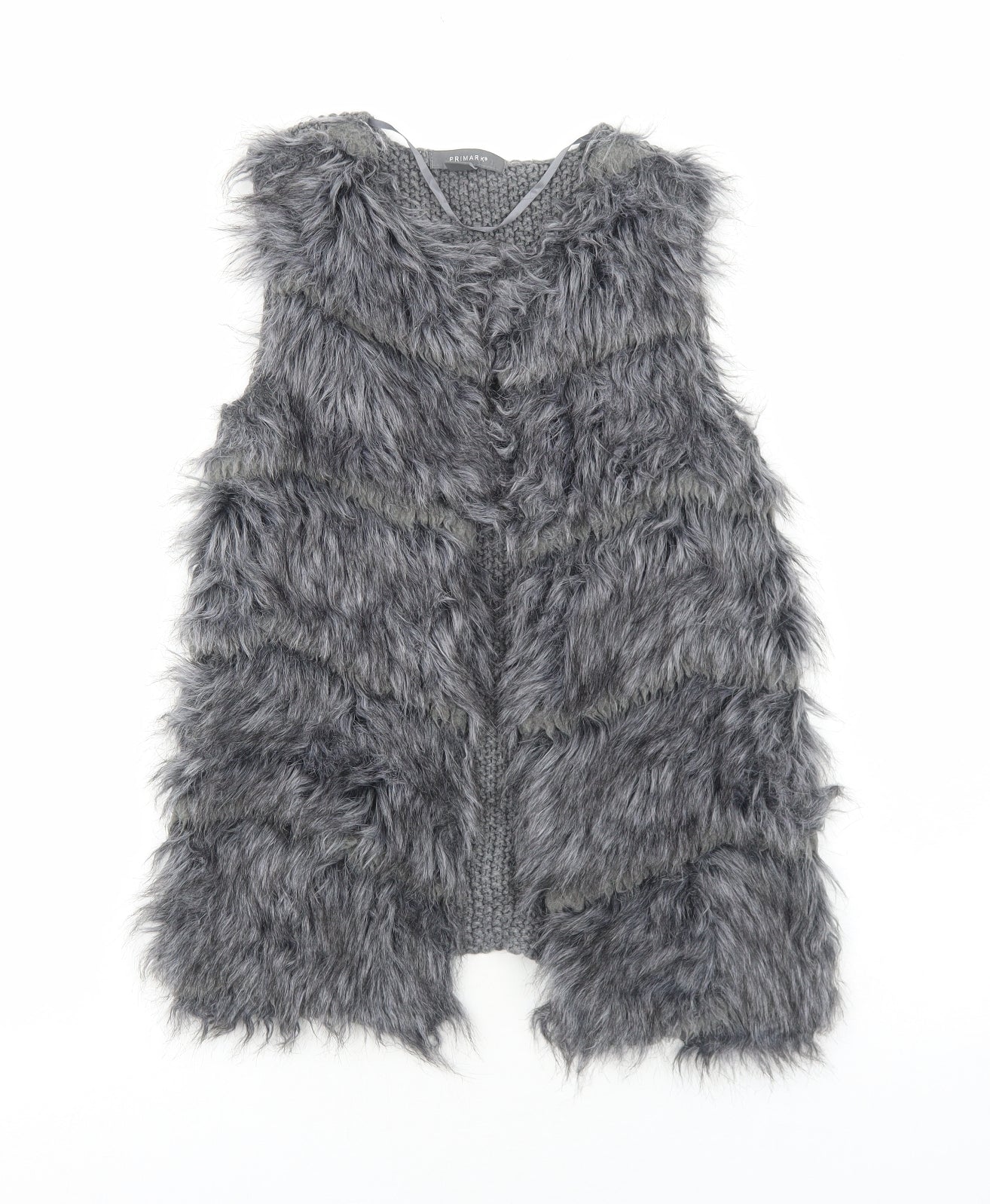 Primark Womens Grey V-Neck Acrylic Cardigan Jumper Size XS