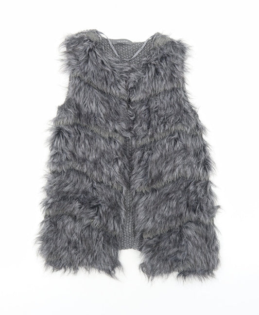 Primark Womens Grey V-Neck Acrylic Cardigan Jumper Size XS