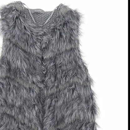 Primark Womens Grey V-Neck Acrylic Cardigan Jumper Size XS