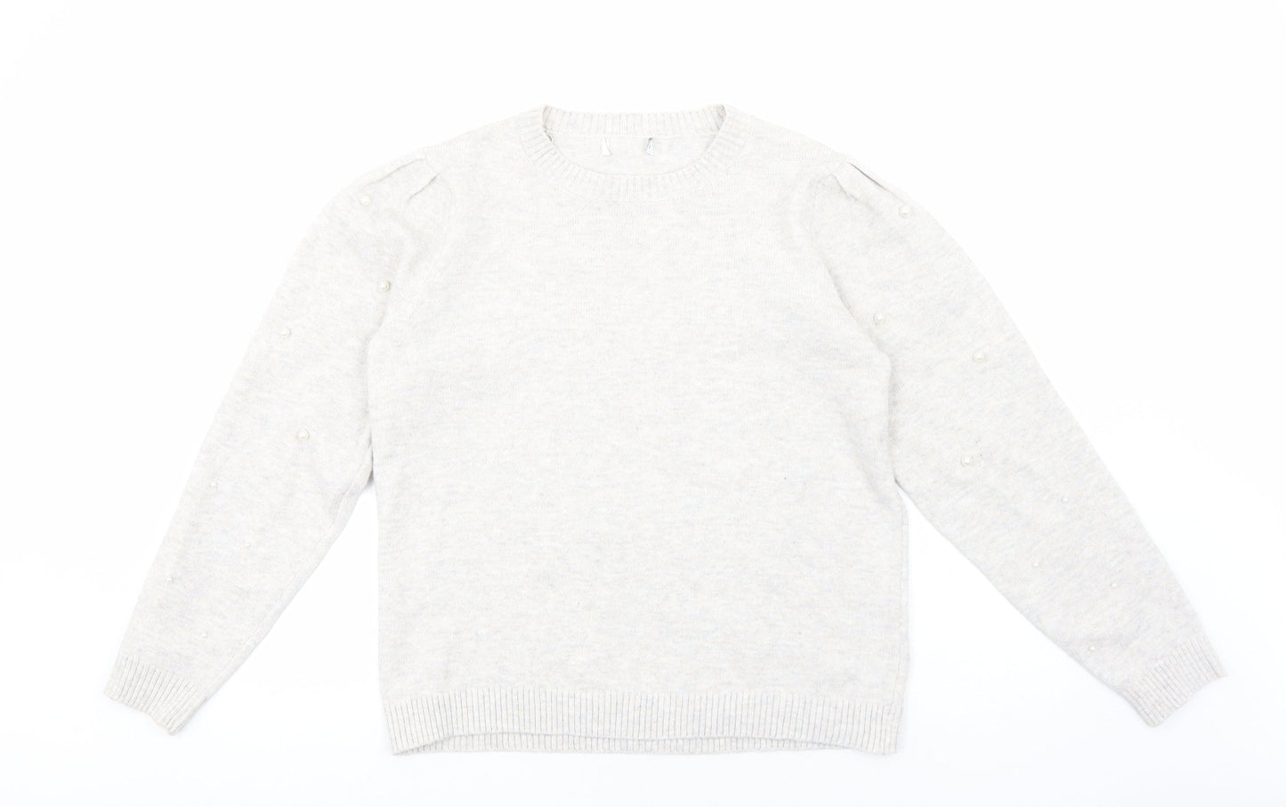 Womens UK Size L Preworn Grey Pullover Jumper