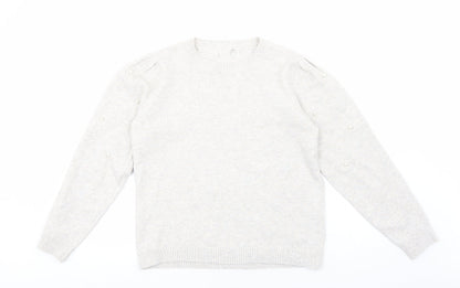 Womens UK Size L Preworn Grey Pullover Jumper