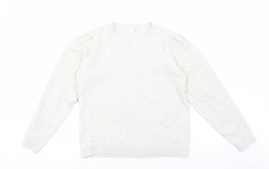 Womens UK Size L Preworn Grey Pullover Jumper