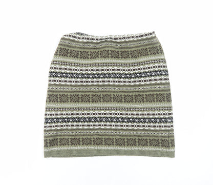 Parisian Collection Womens Green Geometric Acrylic Straight & Pencil Skirt Size S