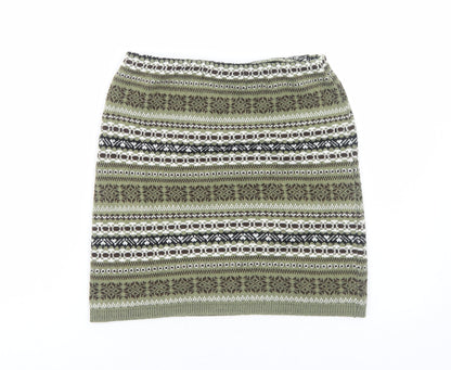 Parisian Collection Womens Green Geometric Acrylic Straight & Pencil Skirt Size S