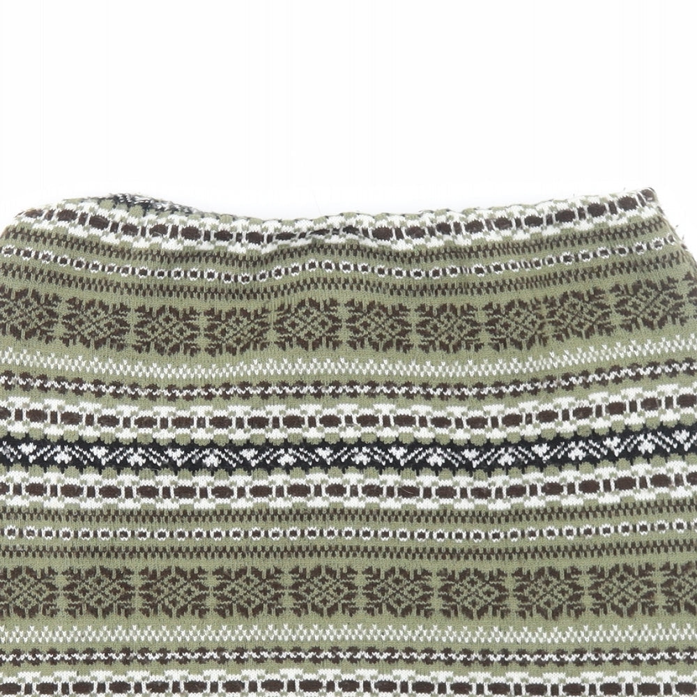 Parisian Collection Womens Green Geometric Acrylic Straight & Pencil Skirt Size S