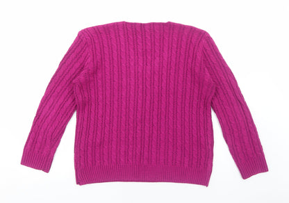 Womens UK Size M CHIC Pink Pullover Jumper