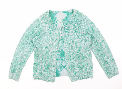 Womens UK Size M Sandwich Green Cardigan Jumper