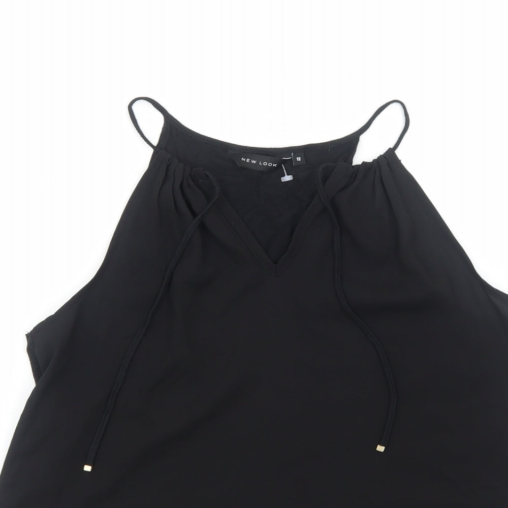 Womens UK Size 12 New Look Black Basic Tank