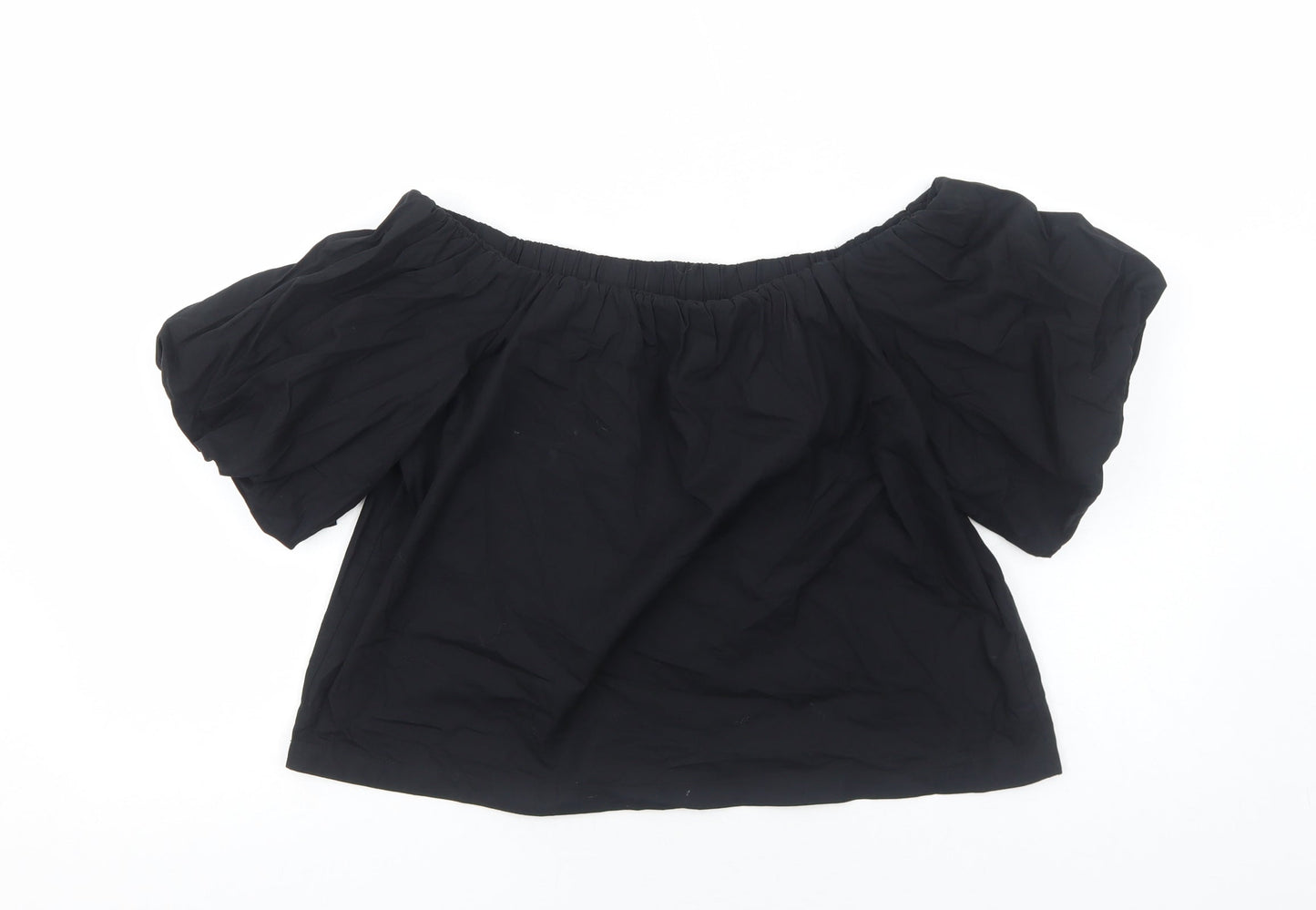 Womens UK Size 10 ASOS Black Cropped Blouse
