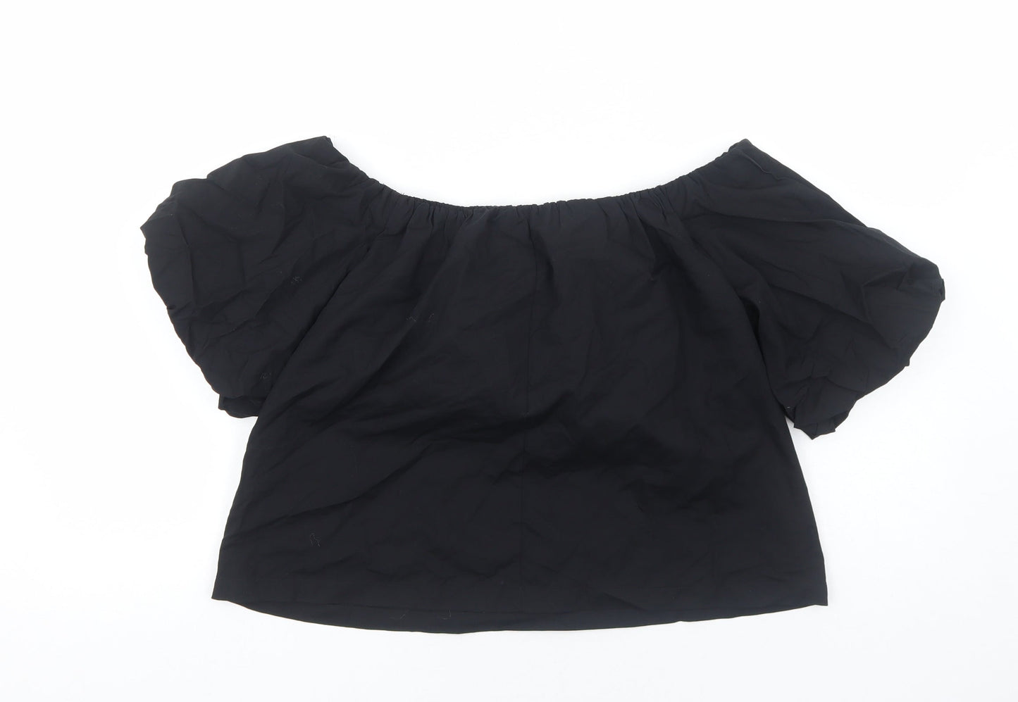 Womens UK Size 10 ASOS Black Cropped Blouse