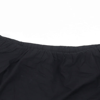 Womens UK Size 10 ASOS Black Cropped Blouse
