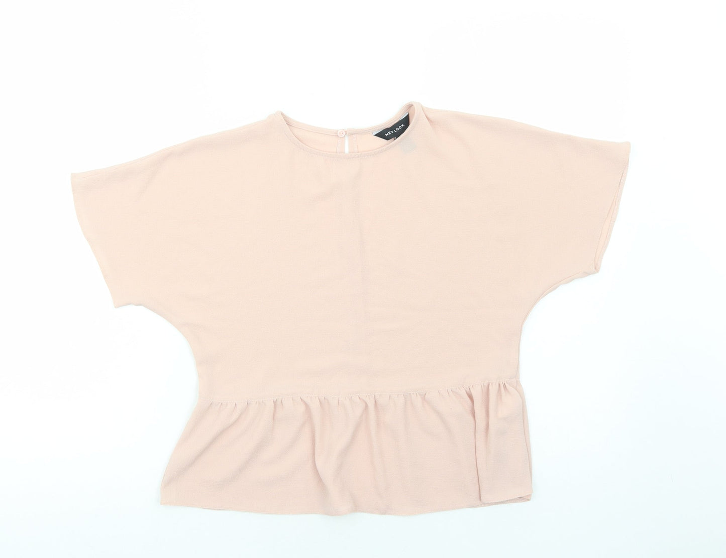 Womens UK Size 6 New Look Pink Cropped T-Shirt