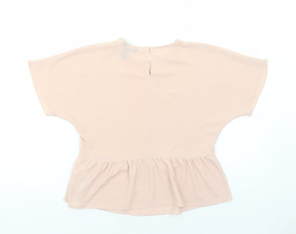Womens UK Size 6 New Look Pink Cropped T-Shirt