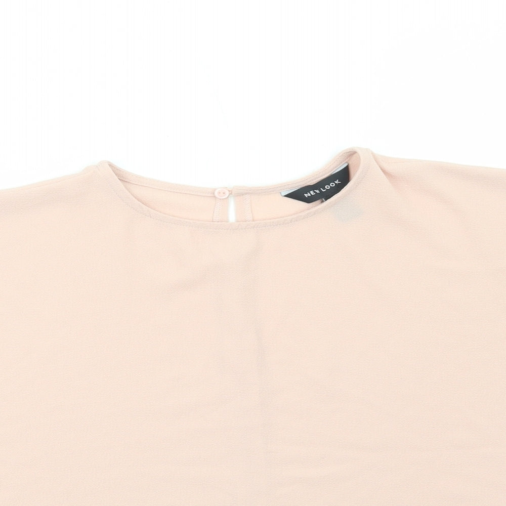 Womens UK Size 6 New Look Pink Cropped T-Shirt