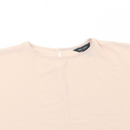 Womens UK Size 6 New Look Pink Cropped T-Shirt