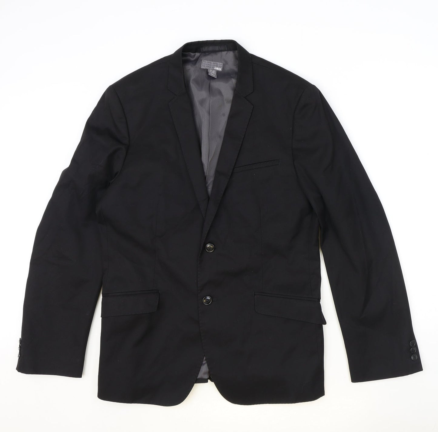 Mens UK Size 42 H&M Regular Black Suit Jacket